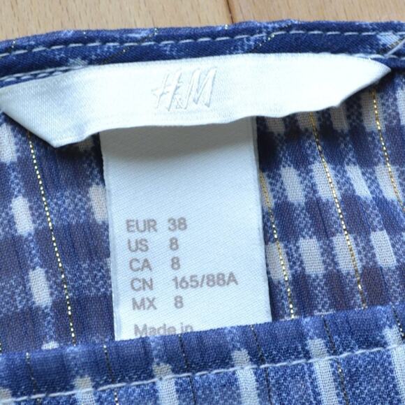 H&M Plaid Blouse Size 8 - Picture 3 of 4